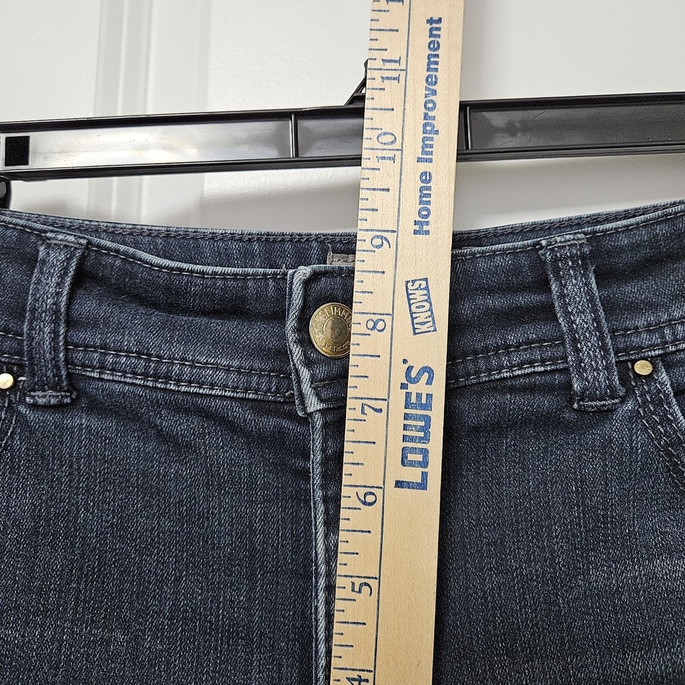 Chico's Jeans Women 00 Dark Blue So Slimming Straight Leg Stretch Rhinestone - Picture 6 of 9
